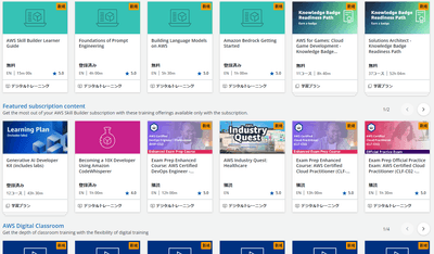 AWS Skill Builder利用イメージ①500を超えるオンデマンドコース
