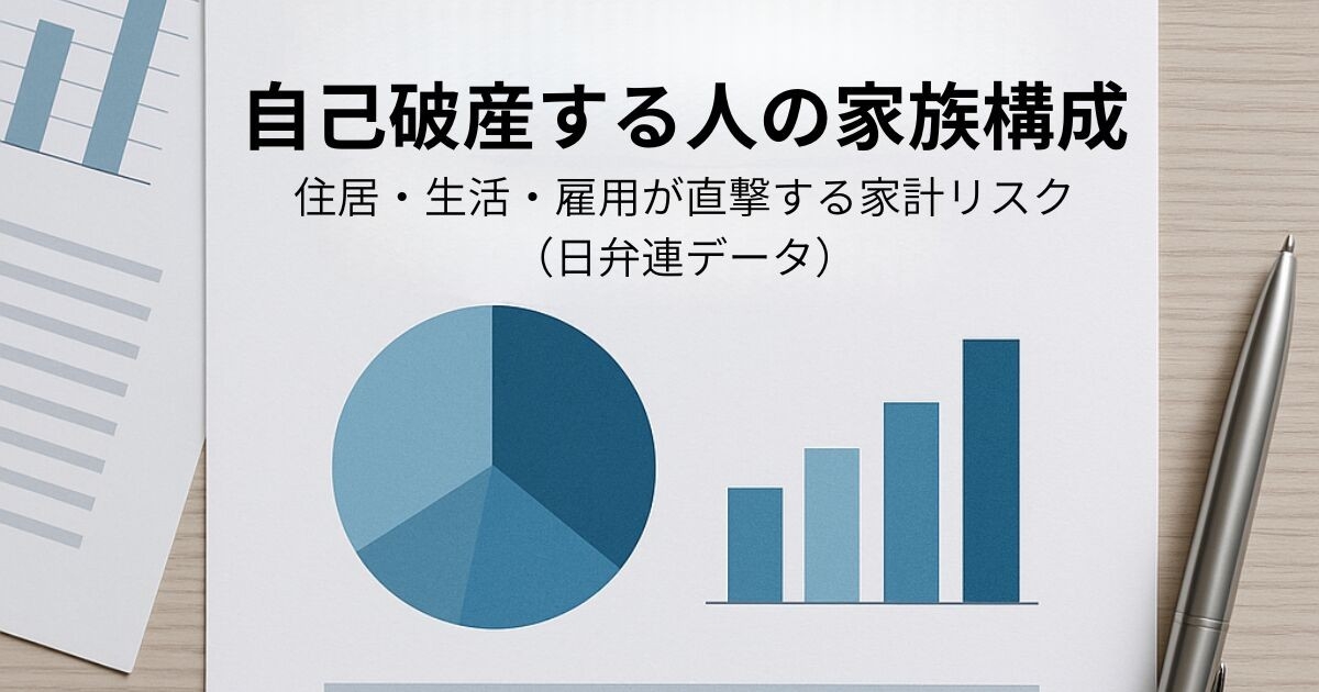 【記事公開】自己破産する人の家族構成とは？単身世帯の増加と「住居・生活・雇用」から見える現代の家計リスクを公開
