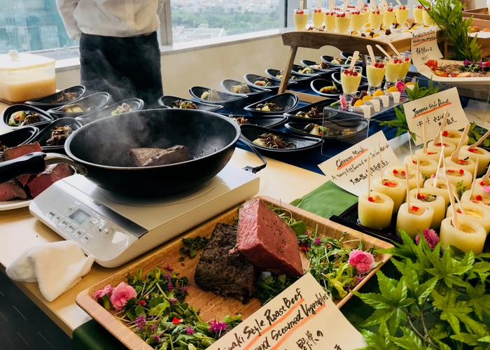 その場で熱々を!ライブクッキング