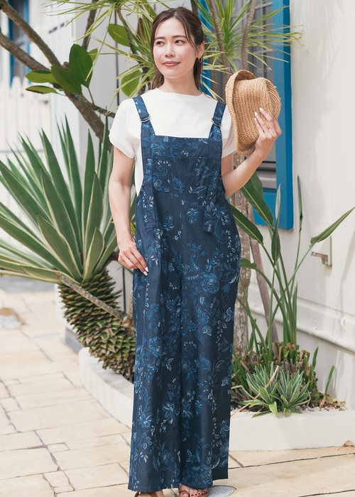 琉球更紗デニム(サロペット)