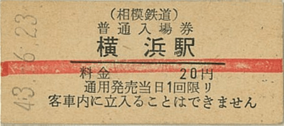 かつての「赤帯硬券入場券」