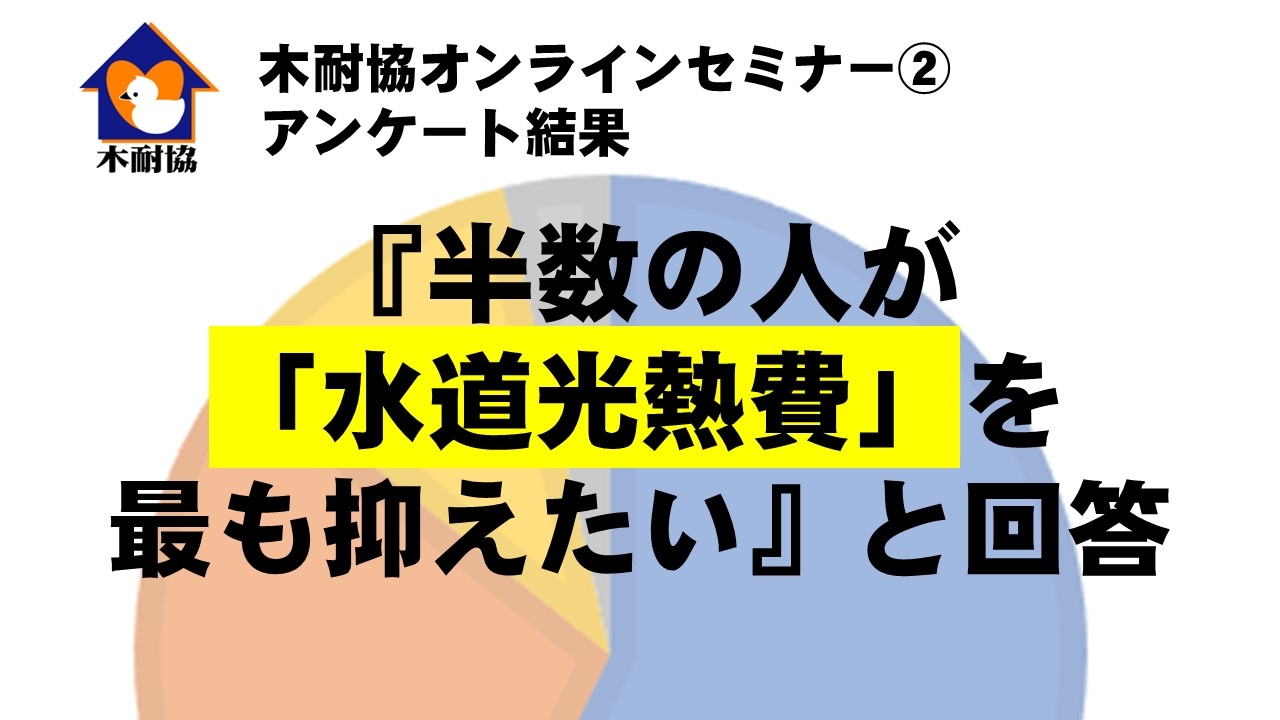 『半数の人が「水道光熱費」を最も抑えたい』と回答　～オンラインセミナー②の参加者にアンケートを実施～