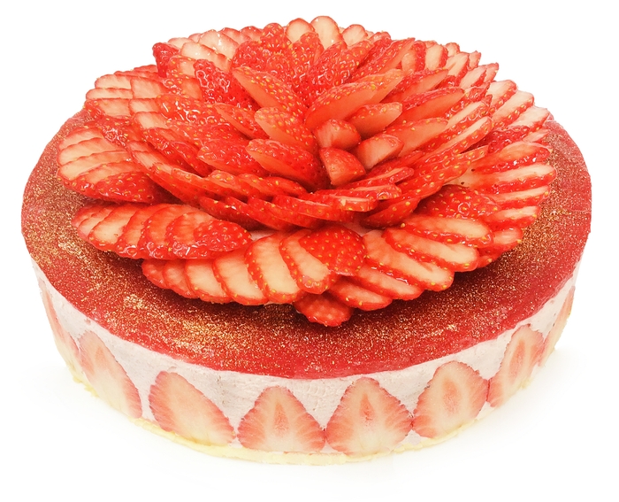 銀座店:栃木県産「とちおとめ」のレアチーズケーキ(1,400円/1ピース)