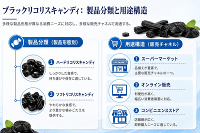 図：ブラックリコリスキャンディ製品分類と用途構造