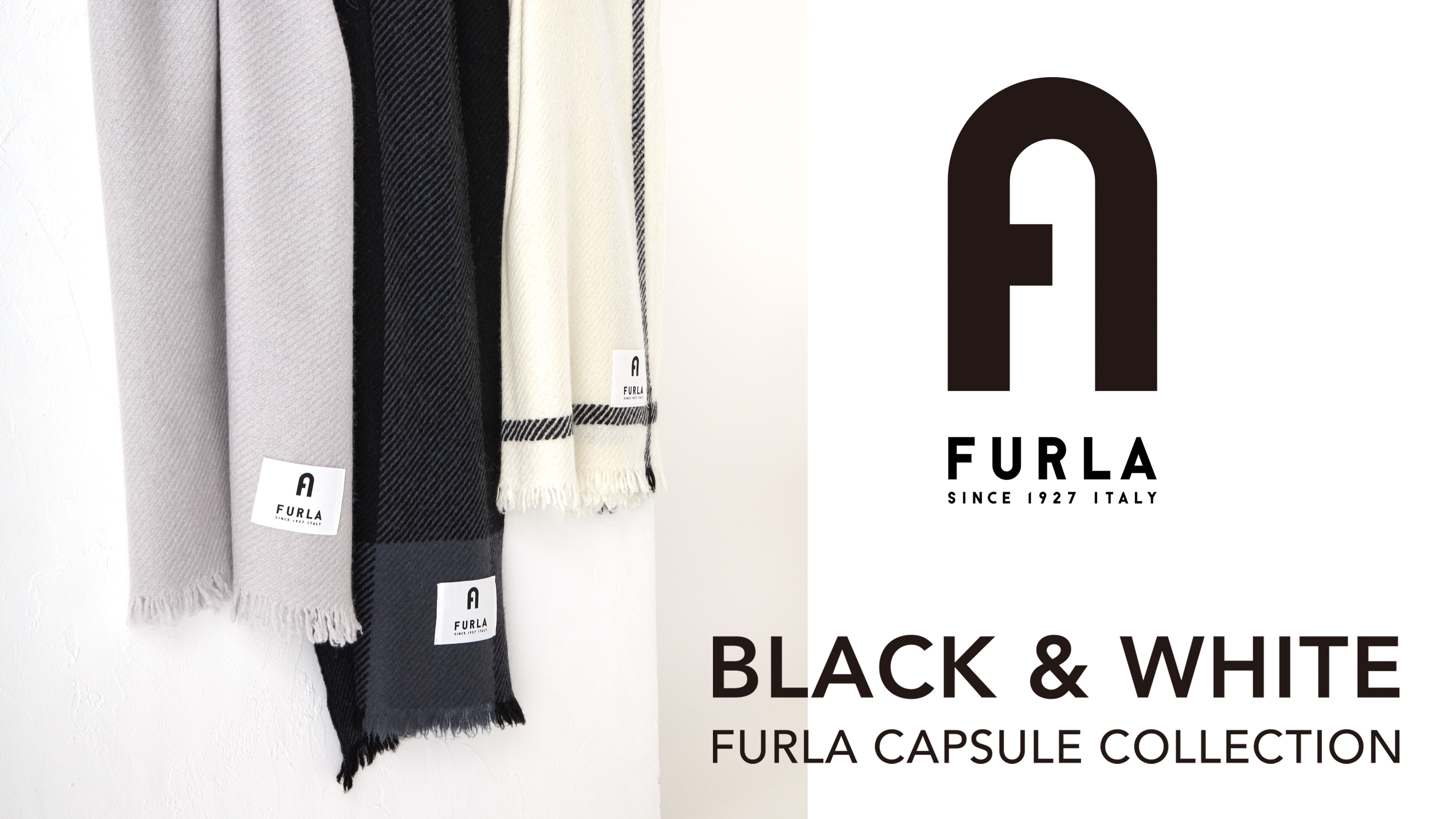 FURLA（フルラ）BLACK＆WHITE capsule collection ストール・マフラーのご紹介【MOONBAT】