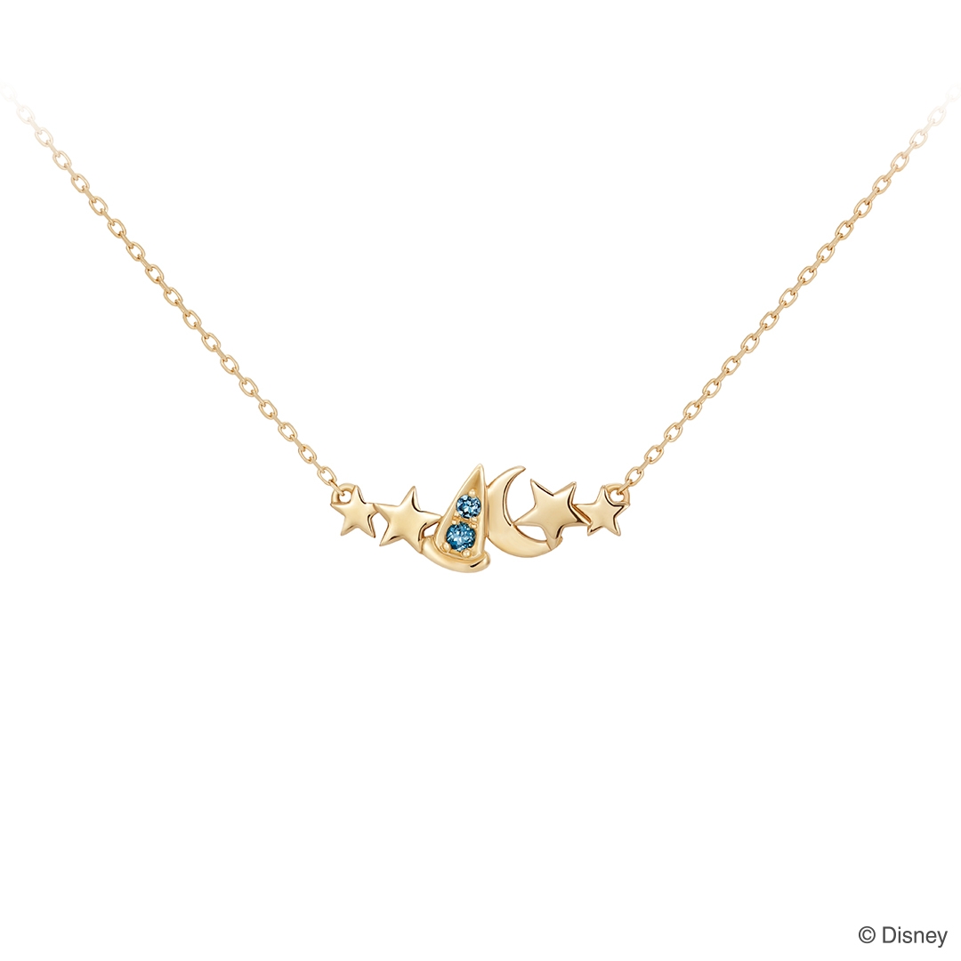 ディズニー映画『ファンタジア』 新作ネックレス&リング(指輪) 魔法の夜空に輝く星、ブルートパーズをアクセントに。10月9日(金)発売