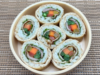 福寿家の５種野菜の肉巻き伊奈利　１セット６個入り　1,180円（税込）