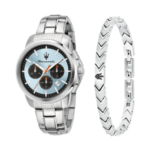 42MM CHR L.BLUE DIAL SS BR＋JEW ICONIC BR SS BLACK 18＋3.5CM