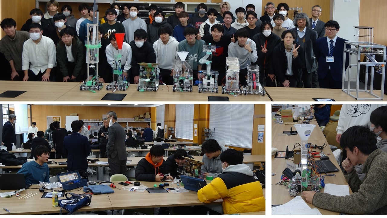 ロボットコンテストに取り組む学生たち