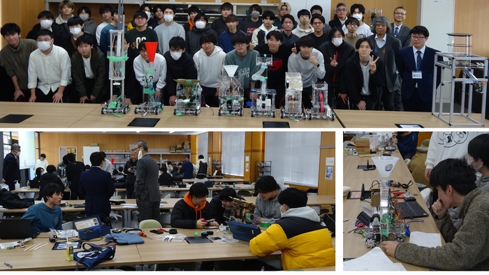 ロボットコンテストに取り組む学生たち