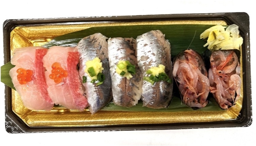 金目鯛と旬のアジ7貫にぎり