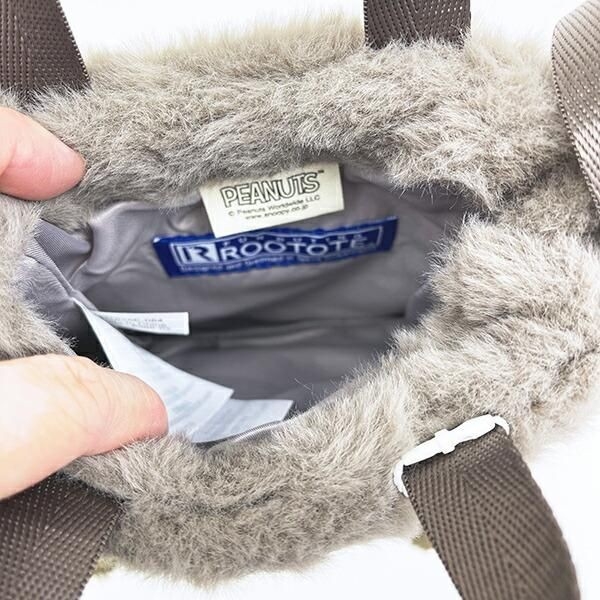 ROOTOTEコラボのスヌーピーふわもこ2WAYショルダートートバッグ