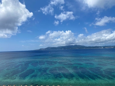 許田から望む、名護湾の風景