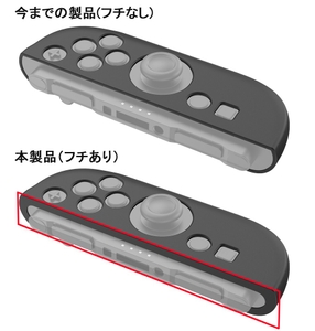 フチ（赤枠部分）ありでプレイ中でもずれにくい