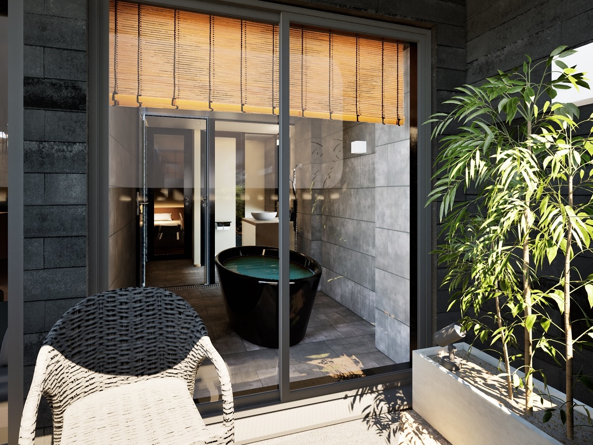 坪庭からの浴室 ※イメージ