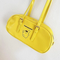 鮮やかなイエロー！だけど大人っぽさは忘れない絶妙のバランス！ポムポムプリンのワイドボストンバッグはいかが？