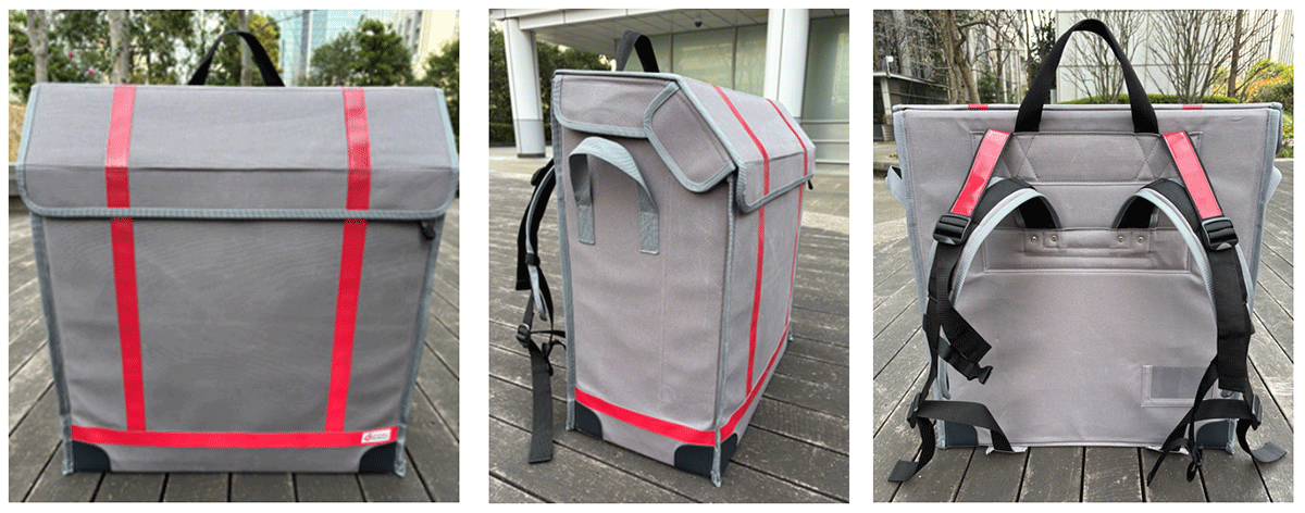 <10号帆布(パラフィン樹脂防水加工)を利用した生地>