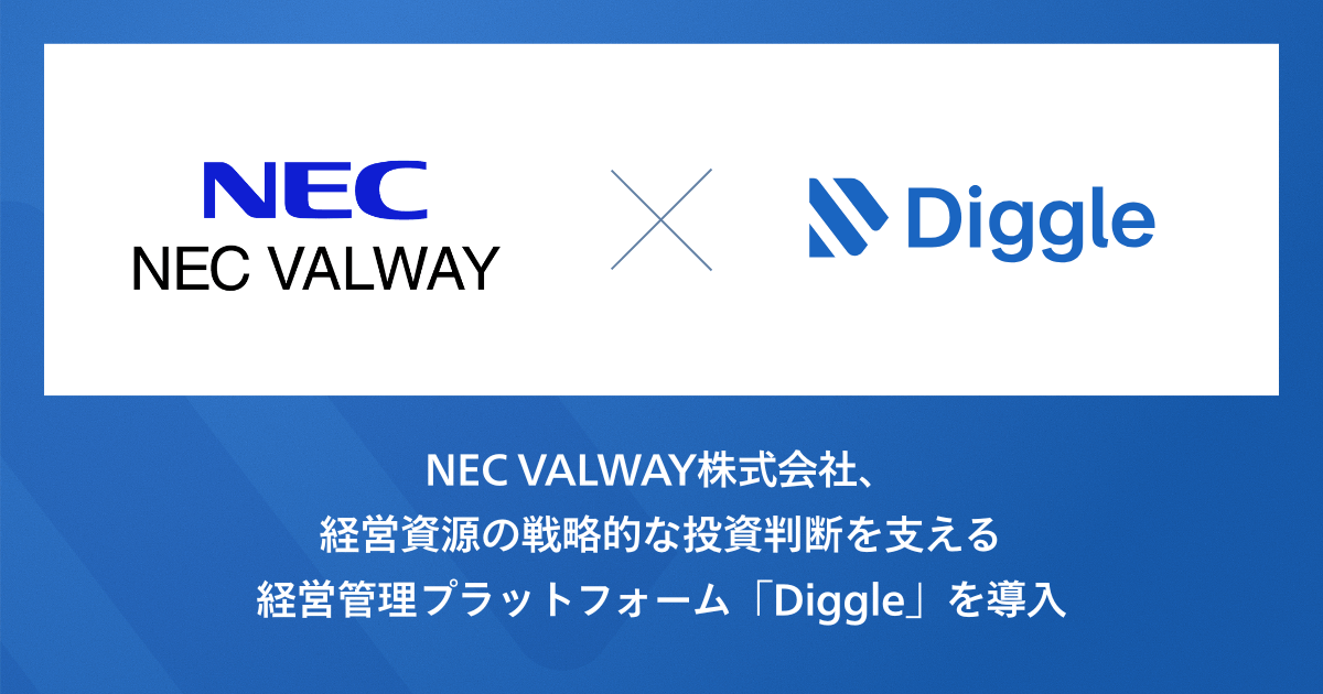 NEC VALWAY株式会社、経営資源の戦略的な投資判断を支える経営管理プラットフォーム「Diggle」の導入で、AI活用を見据えた精緻な管理会計体制の構築を目指す