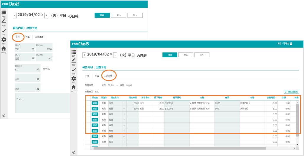 プロジェクト工数実績管理