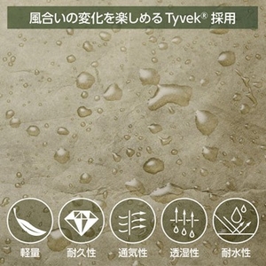 使い込むことで風合いの変化を楽しめるTyvek（R）を採用