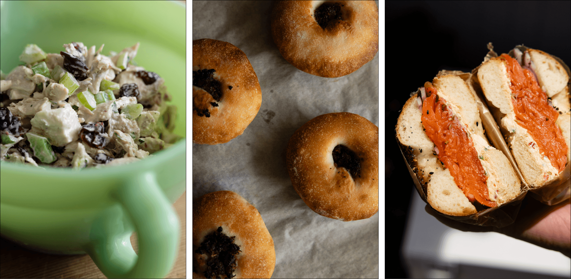 チキンとクランベリーのサラダ/ビアリ/ロックスベーグル