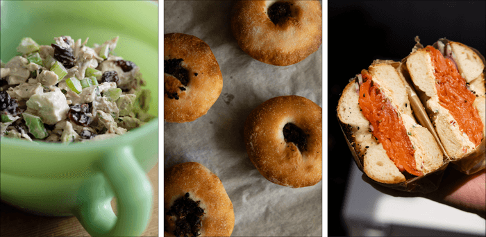 チキンとクランベリーのサラダ/ビアリ/ロックスベーグル