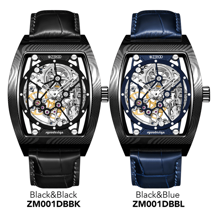 ZEROO M1D THE AURIGAダマスカス鋼ケースのトノー型メカニカルスケルトンウォッチ(8)