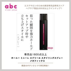 「1日中くずれない、ハードなセット力！ホーユー ミニーレ スプリール スタイリングスプレー メガフィックス」