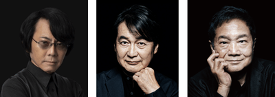 石黒浩氏（左）、夏野剛（中）、久夛良木健（右）