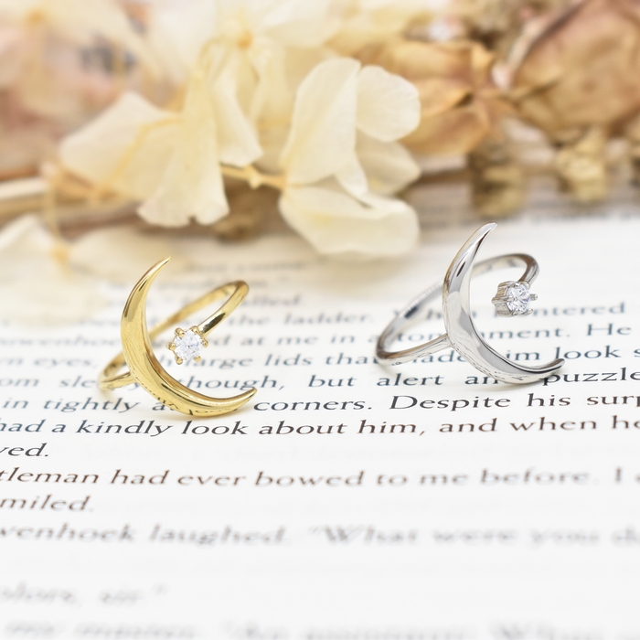 コラボリング(ステンレス316L クレッセントムーンリング)