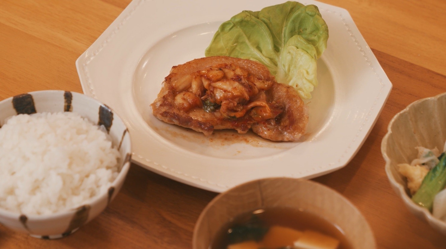 「豚のキムチソテー定食」