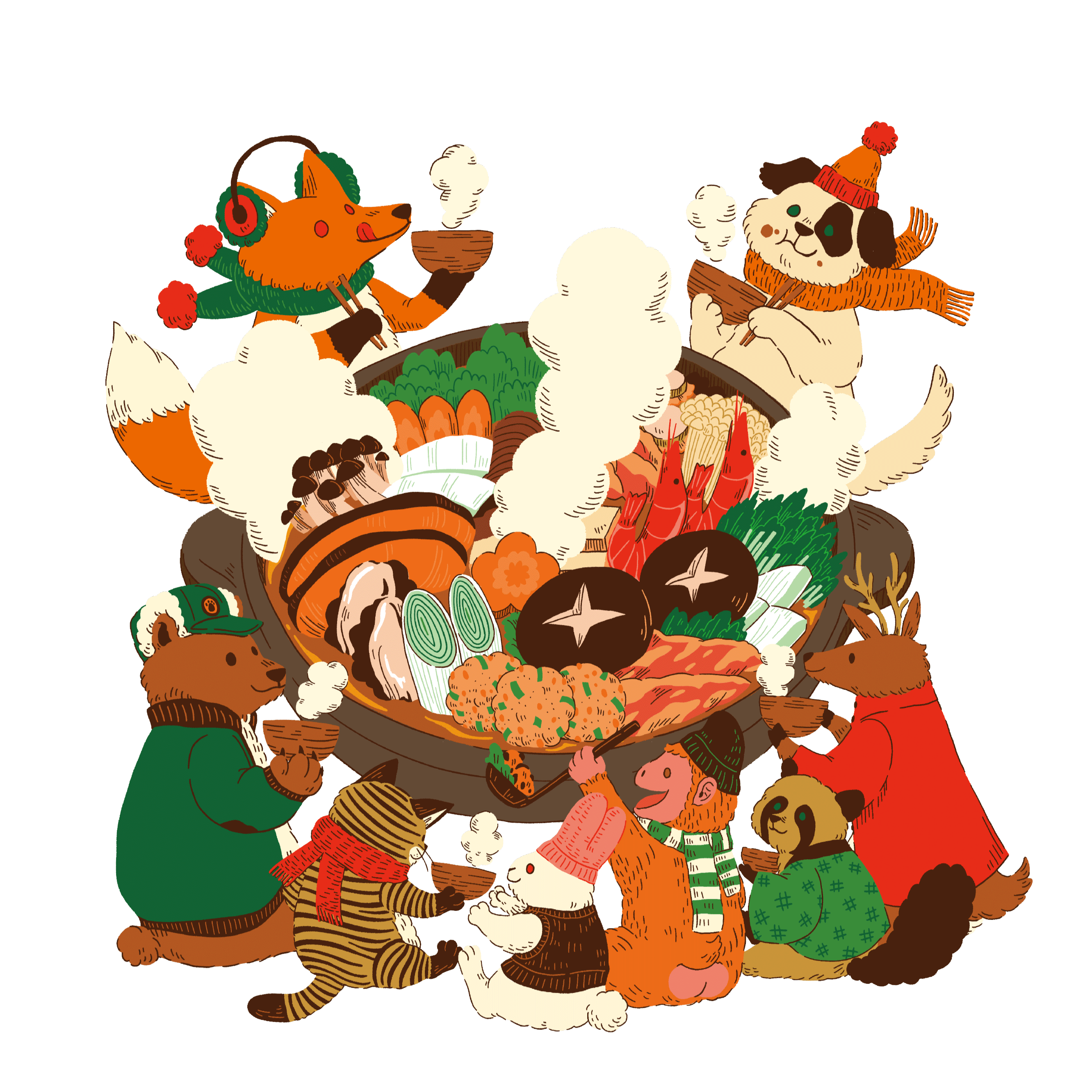 和光のほっこり鍋イラスト