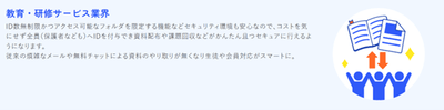 コストを気にせず誰にでもID付与できセキュアにファイル配布・回収が可能に。IDの追加・削除も管理者で一元管理。
