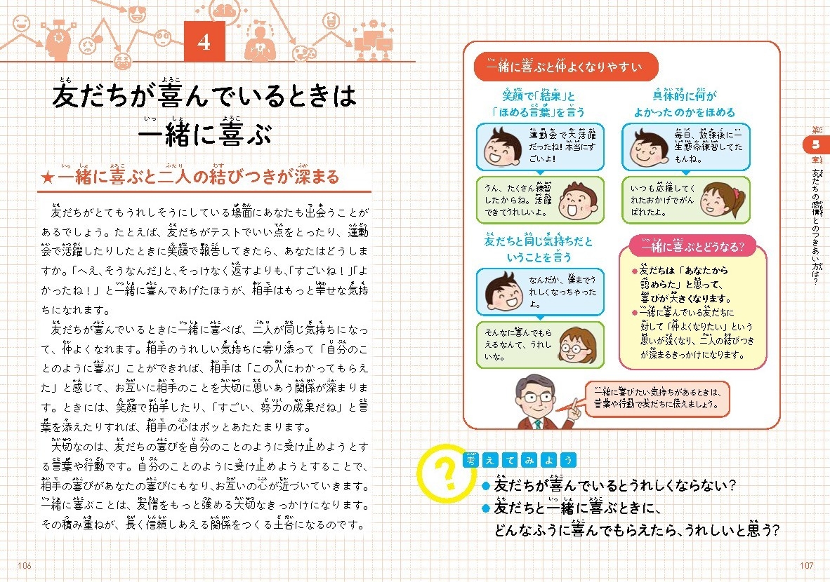 友だちが喜んでいるときは一緒に喜ぶ