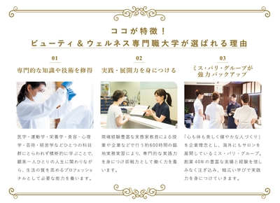 ココが特徴！ビューティ＆ウェルネス専門職大学