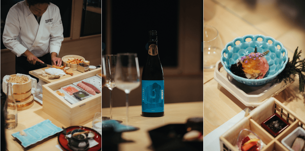 「湖上の寿司懐石」の様子(1)