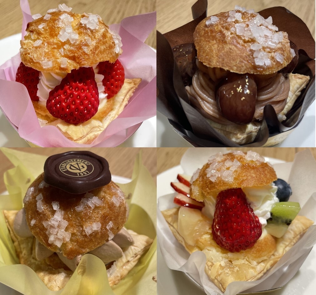 <ガトー・ド・ボワイヤージュ>パイカスター各種(苺、栗、チョコバナナ、フルーツ)