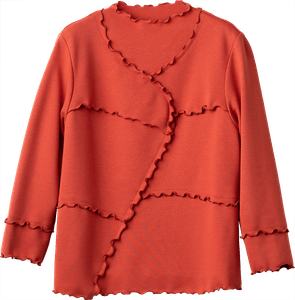 YOUKA（ヨウカ）暖かメローデザインカットソー」オレンジ　販売予定価格16500円（税込）