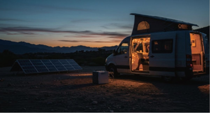 蓄電丸　利用シーン(車中泊)