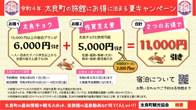 太良町の旅館に直接予約で宿泊割引！「太良チョク宿泊キャンペーン」を実施します！