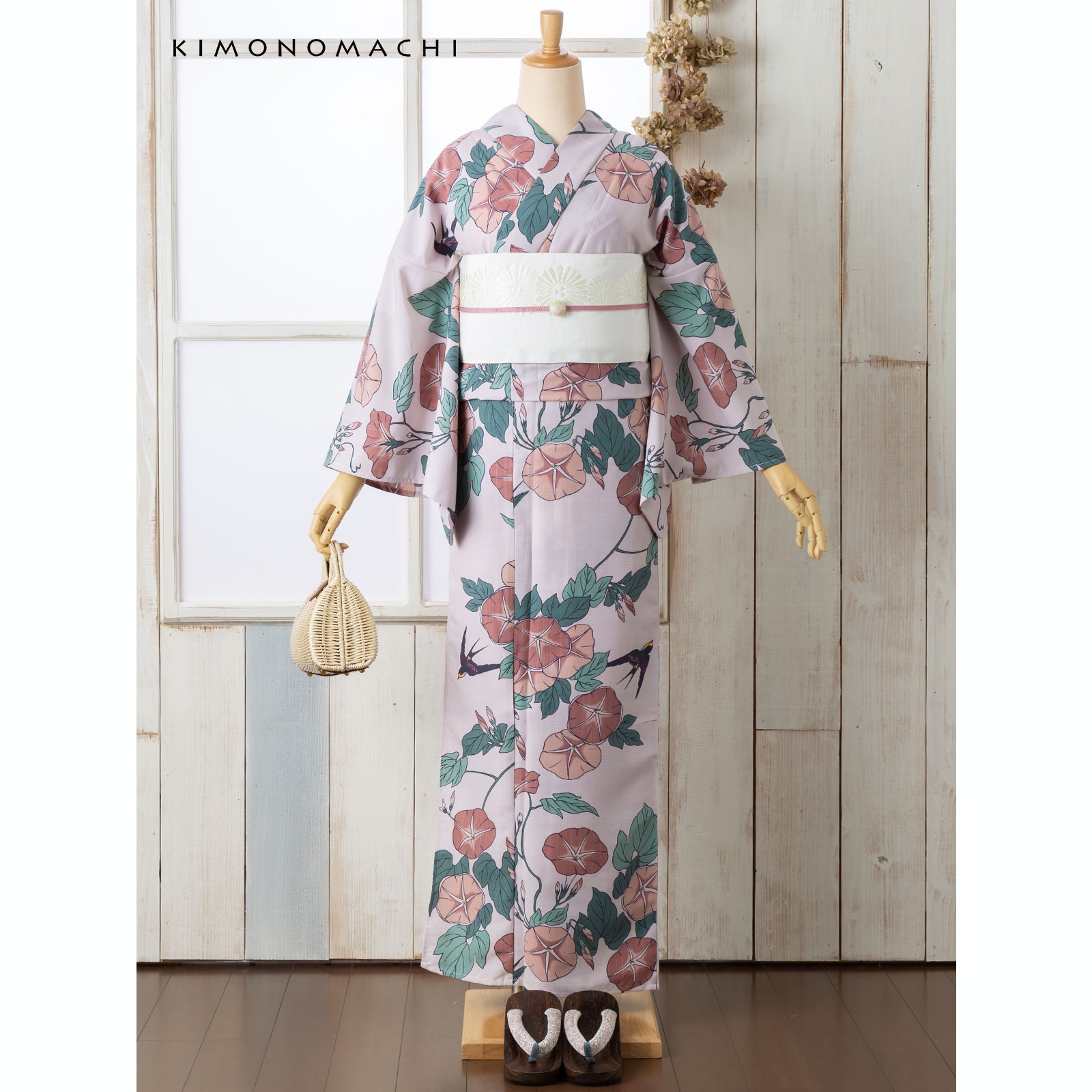 朝顔に燕 浅紫(あさがおにつばめ あさむらさき)