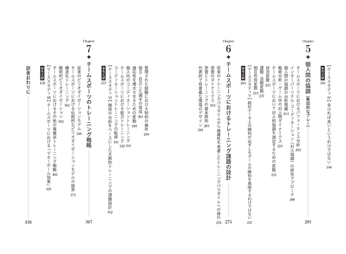 『チームスポーツトレーニング 複雑系スポーツにおける現代的トレーニング戦略』 目次②