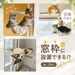 窓枠につけるキャットタワー！「ねこゴロン」シリーズ　 売れ筋商品が30％OFF！お得なセールを11/20(木)～期間限定開催