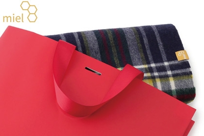 ミエル（miel）カシミヤ100％チェック ストール マフラー ギフトにおすすめ