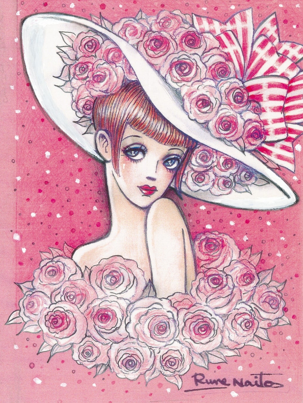 《薔薇のグランド・ハット》『すべてを失くして』(小学館) 表紙原画 2005年 ⒸR.S.H/RUNE