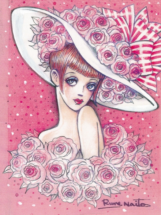 《薔薇のグランド・ハット》『すべてを失くして』(小学館) 表紙原画 2005年 ⒸR.S.H/RUNE