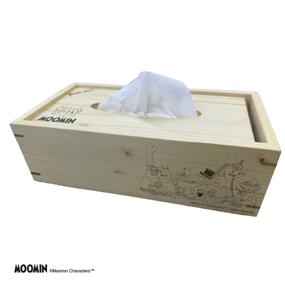 【北海道北広島市ふるさと納税 】道産材を使用し製作した「ムーミン」デザインの手作りティッシュBOXが登場!