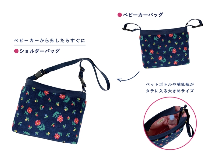 (ベビーカー2WAYバッグ ¥28,600 24×30×10cm)