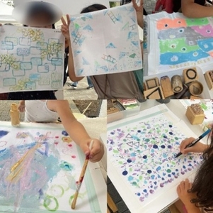 地域クリエイターによる「アートなハンカチづくり」の ワークショップ