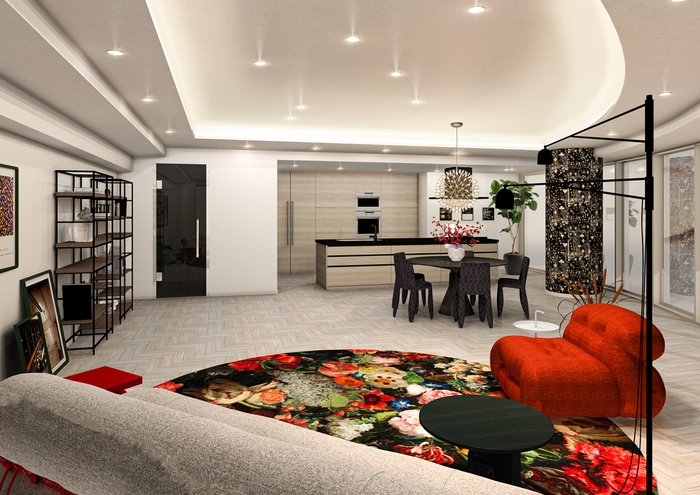 【コーディネート事例】丸みのあるデザインを軸に個性的なパワフルリビング